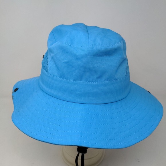 SunShade Men's Wide Brim Hat Blue Snapback Mesh 100% Polyester Drawstring - Picture 3 of 10